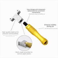 LOCKSMITHOBD Lishi 2-in-1 Power Lever Multi Angle Flexibility and Three-Way Wrench Handle Support Tool