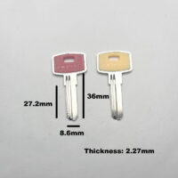 100 PCS/LOT High-quality replacement key blank featuring a colored handle and premium dimple design (AB-style slot)